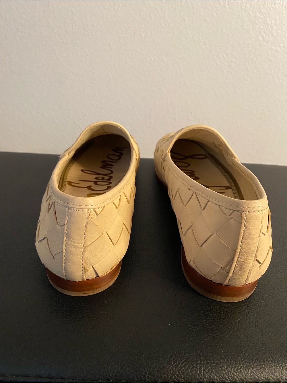 Sam Edelman womans Woven Leather Loafers in Cream with Gold Bit - Picture 10 of 12